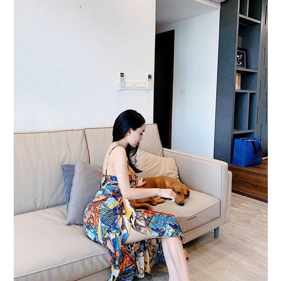 Đầm maxi thổ cẩm xẻ tà cao cấp | BigBuy360 - bigbuy360.vn