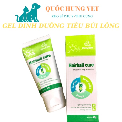 Gel tiêu búi lông cho mèo Hairball Cure 40g - QUỐC HƯNG VET