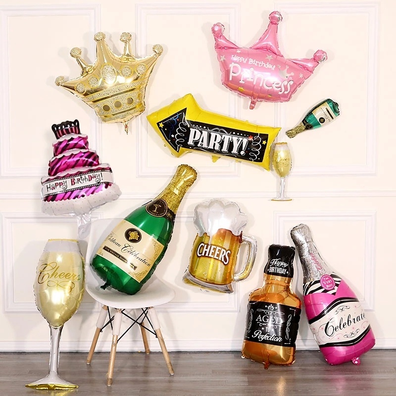 Bong Bóng Kính Hình Ly Rượu Sâm Panh Dùng Trang Trí Tiệc Cưới / Sinh Nhật / Giáng Sinh / Sự Kiện