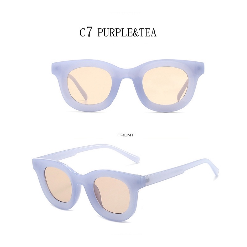 Kính Mát Gọng Tròn Chống Tia Uv400 Phong Cách Âu Mỹ Cổ Điển Thời Trang Cho Nữ