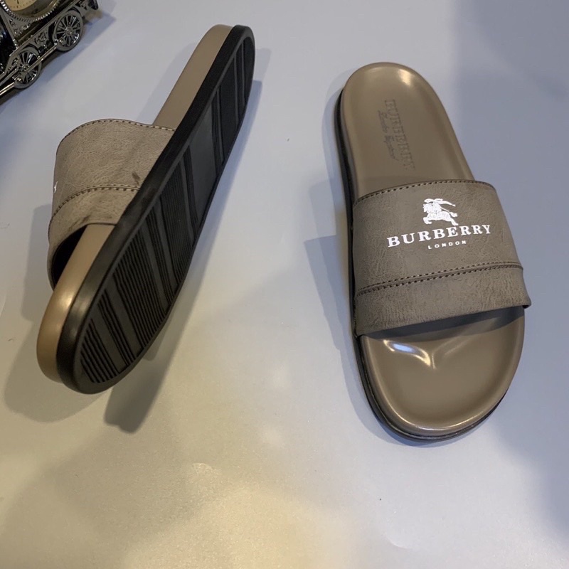 Dép nam quai ngang BURBERRY da cao cấp thời thượng Dép nam quai ngang kiểu dáng thanh lịch