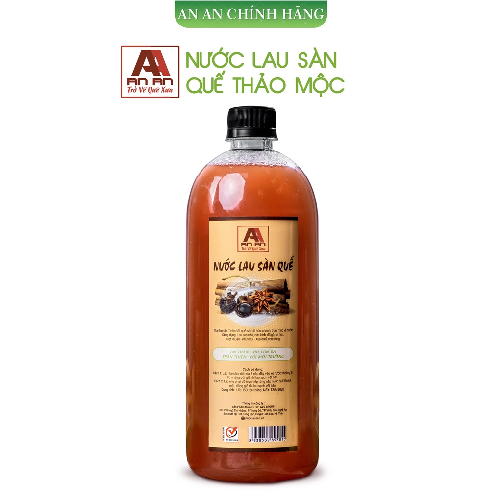 Nước Lau Sàn An An, nước lau nhà thơm mùi quế - thảo mộc an an 1000ml.