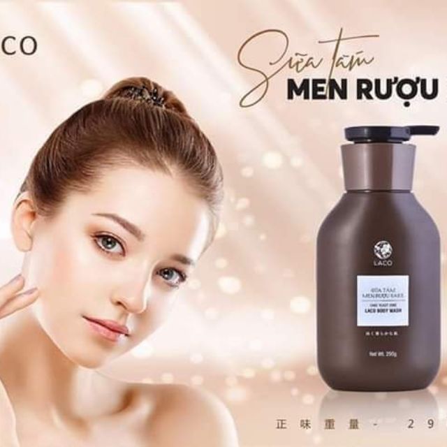 Sữa Tắm Men Rựu SAKE LACO, Dưỡng Ẩm, Dưỡng Trắng Da - Chai 290ml [ CHÍNH - HÃNG ]