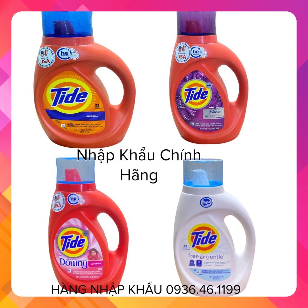 (Chính hãng)[USA] Nước giặt Tide trắng sáng 1.36L đủ mùi nhập khẩu chính hãng Mỹ