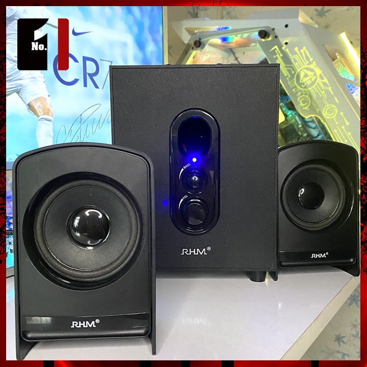 Loa Máy Tính Để Bàn Bluetooth Cao Cấp 2.1 RHM RM240BT Loa Vi Tính Laptop Pc Nghe Nhạc Bass Lớn Có Dây
