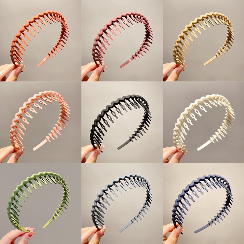 Băng Đô Cài Tóc Gợn Sóng Đơn Giản Có Răng Chống Trượt Phong Cách Hàn Quốc Phụ Kiện Tóc Nữ Và Bé Gái