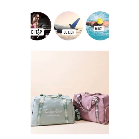 Túi Du Lịch Dã Ngoại Về Quê Công Tác Có Ngăn Để Giày Túi Hành Lý,Túi Đi Bơi Tập Gym Thể Thao Yoga Móc Được Vào Vali