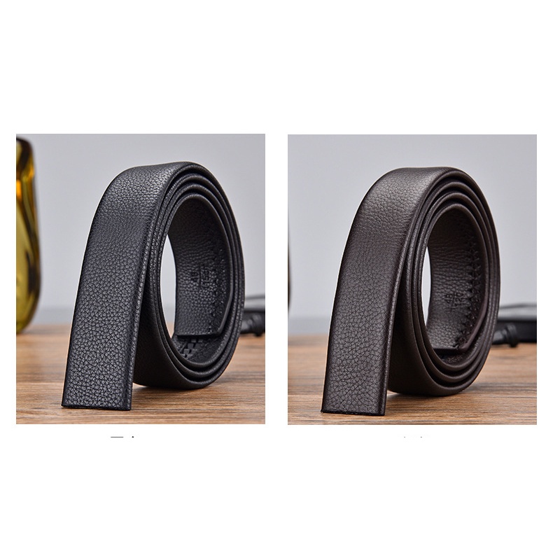 Mới Thắt Lưng Da Bò 3.5cm Không Khóa Chất Lượng Cao Cho Nam