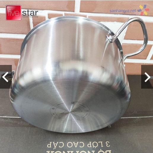 Bộ 5 Nồi Xửng Chảo chống dính Inox 304 Fivestar Plus FPB5006 Thân Đúc Đáy Liền dùng được bếp từ