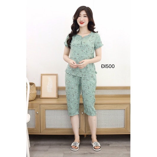 Bộ mặc nhà mẫu lửng, chất mềm mát thấm hút mồ hôi, đủ size