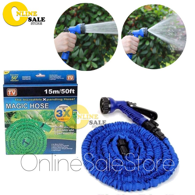 Vòi phun nước tưới cây rửa xe dãn nở 15m,30m phun cực mạnh với 7 chế độ xịt dễ dàng cuốn gọn tiện lợi