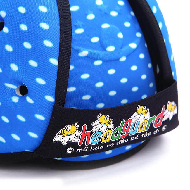 Nón Bảo Hiểm Bảo Vệ Đầu Cho Bé HEADGUARD - Mẫu Chấm Bi Xanh