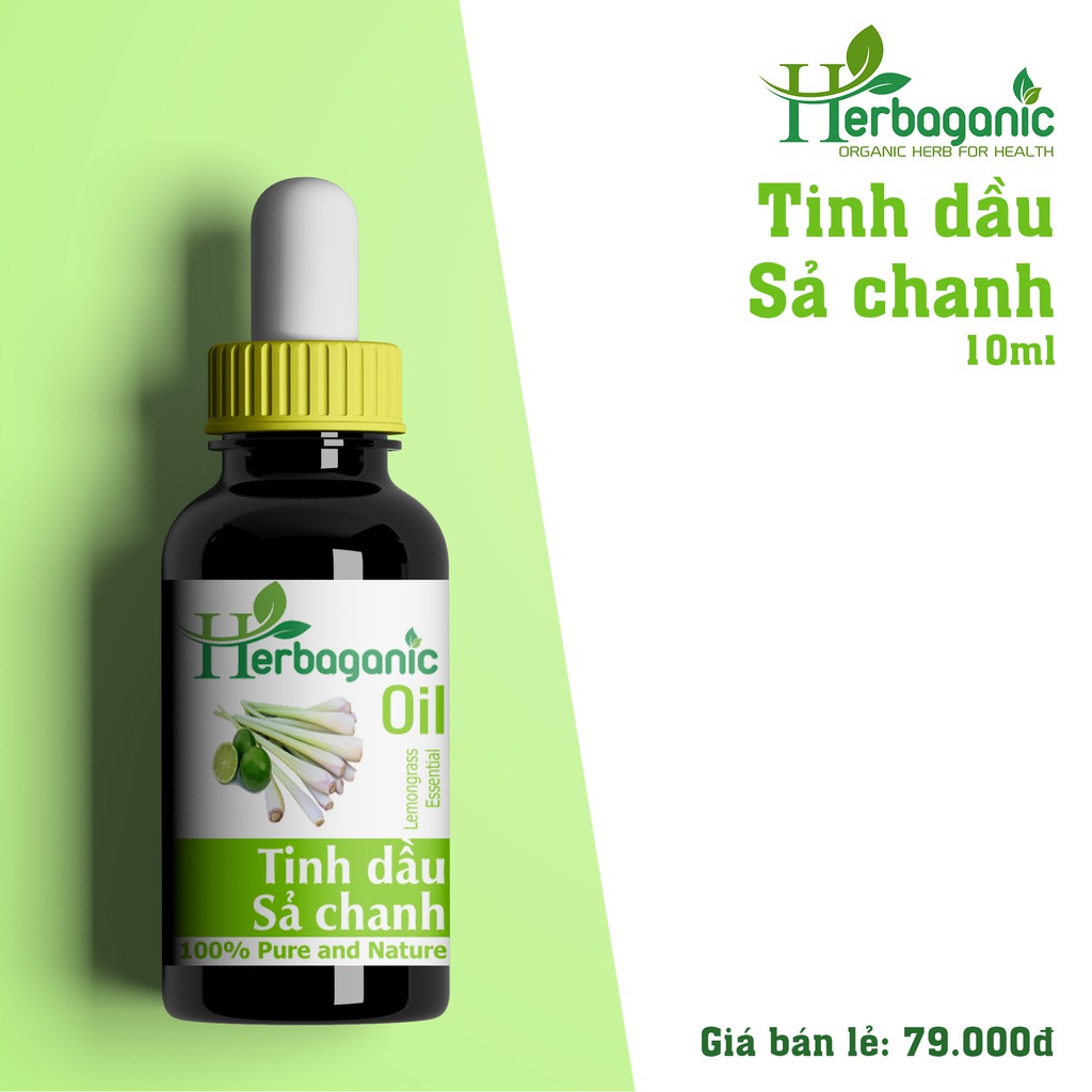 Tinh dầu Sả Chanh - Lemongrass Essential Oil, Herbaganic Oil - Tinh dầu thiên nhiên nguyên chất, nhập khẩu trực tiếp