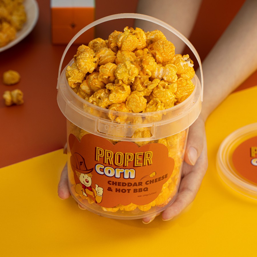 Bắp rang bơ ProperCorn vị Cheddar Cheese &amp; Hot BBQ - MỚI