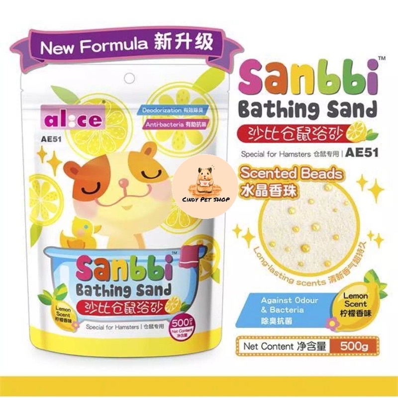 Cát Tắm Alice Sanbbi Cao Cấp 500gr Hamster Thỏ Bọ Nhím Sóc