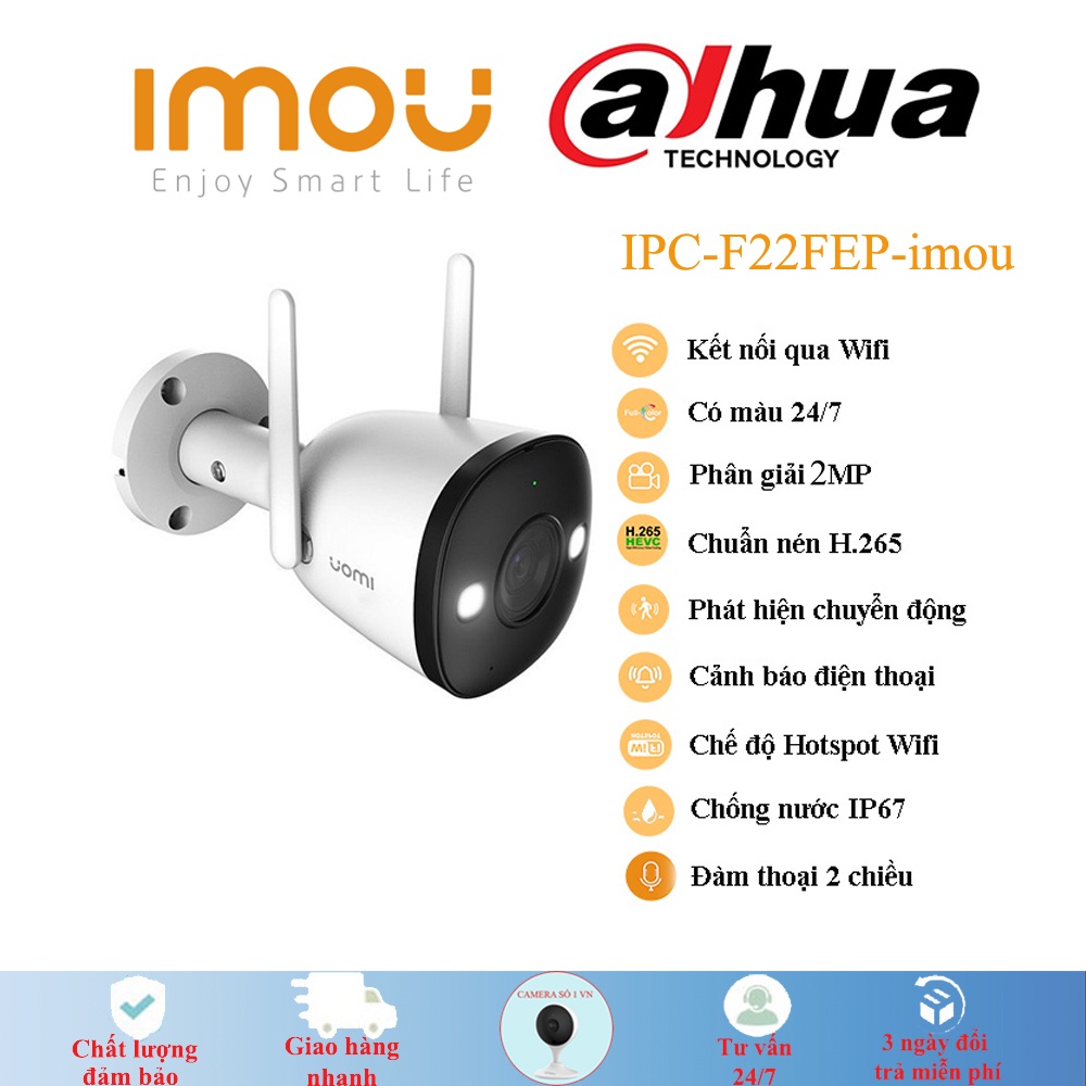 Camera IP wifi ngoài trời IMOU F22FEP 2M, IMOU F42FEP 2K có báo động còi hú,màu ban đêm chính hãng, bảo hành 24 tháng