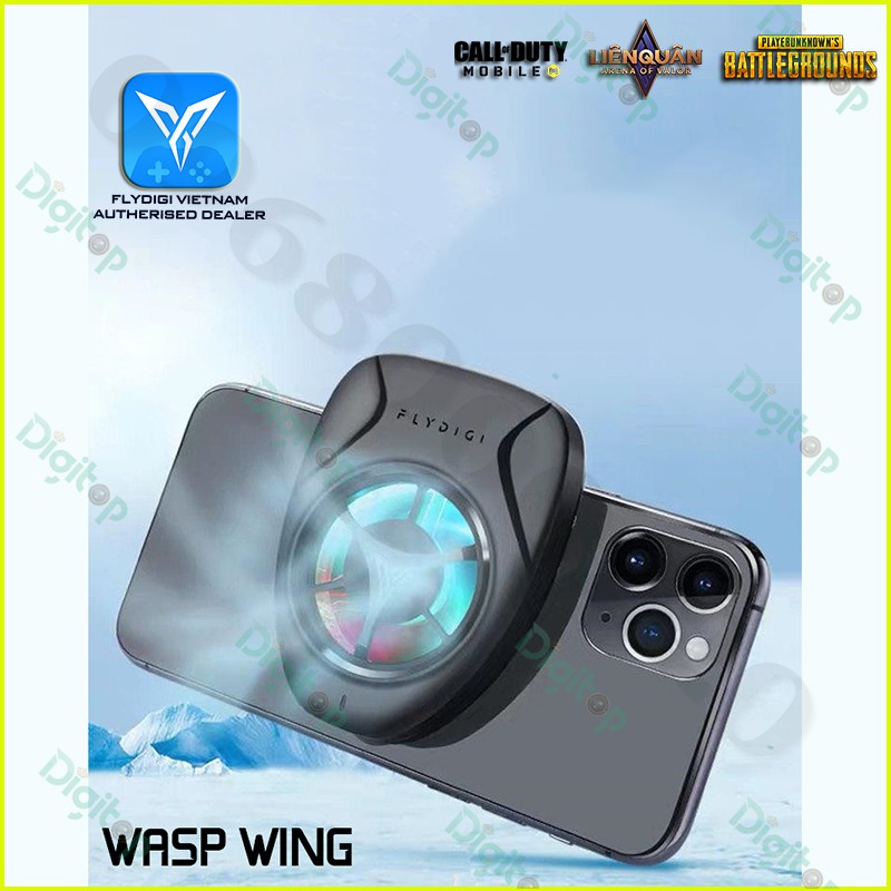 Flydigi Wasp Wing |PHIÊN BẢN MỚI CÓ KẸP | Quạt tản nhiệt gaming cho điện thoại và máy tính bảng siêu mát, LED RGB