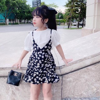Set yếm hoa cúc cho bé gái