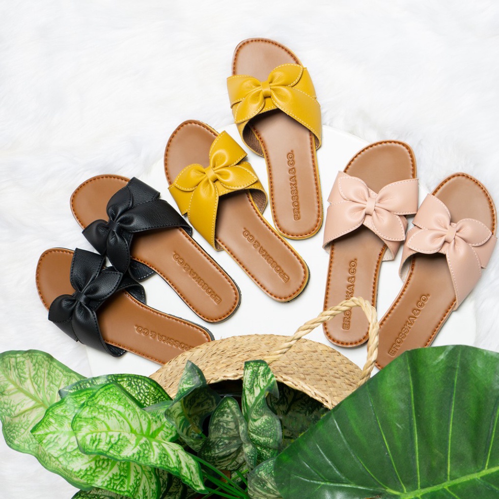 Dép Nơ Nữ - Dép Lê Nữ Thời Trang quai ngang đính nơ đế bệt mềm mại, thoải mái, sandal cá tính, cute D06 HOT