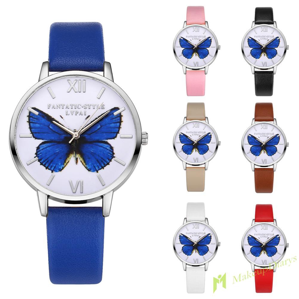 Đồng Hồ Lvpai Dây Da Hình Bướm Sang Trọng Cho Nữ