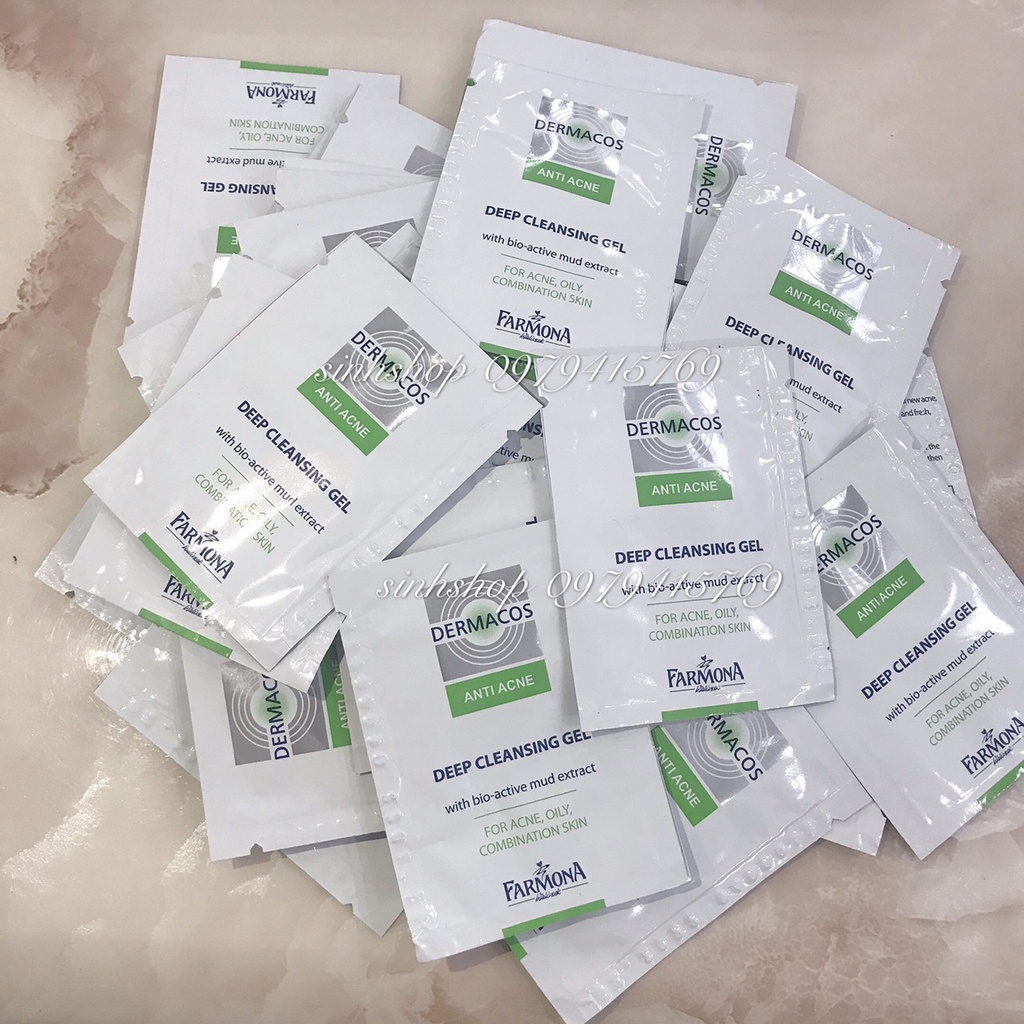 [Gói Dùng Thử] Sữa Rửa Mặt Farmona Dermacos Anti Acne Deep Cleansing Gel cho da dầu mụn -2ml hàng balan | BigBuy360 - bigbuy360.vn