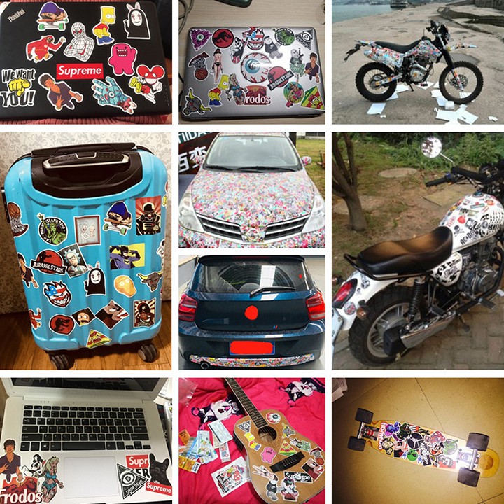 Bộ Sticker dán cao cấp chủ đề ANIMAL HOẠT HÌNH - Dùng dán Xe, dán mũ bảo hiểm, dán Laptop...