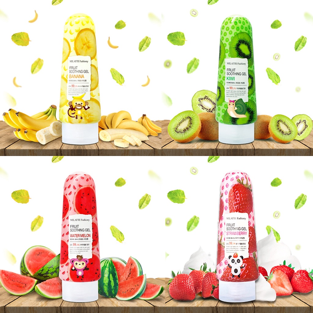 Gel dưỡng ẩm cho da chiết xuất trái cây Milatte Fashiony Fruit Soothing Gel