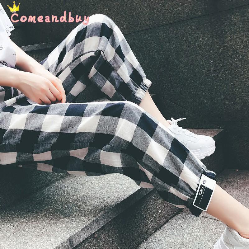 Quần dài kẻ caro phong cách Hàn Quốc dành cho nữ | BigBuy360 - bigbuy360.vn