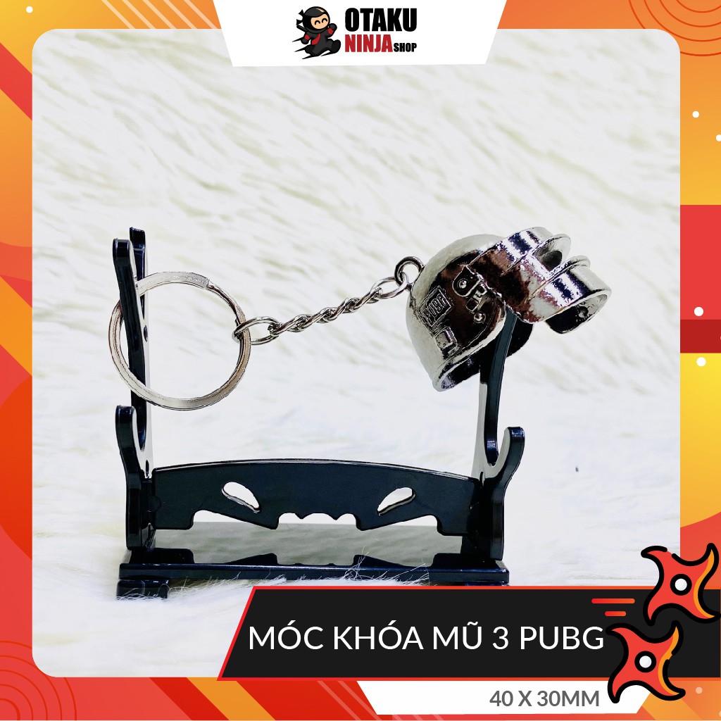 Móc khóa pubg mũ 3 cosplay mô hình mũ bảo hiểm không gỉ cực ngầu Otaku Ninja