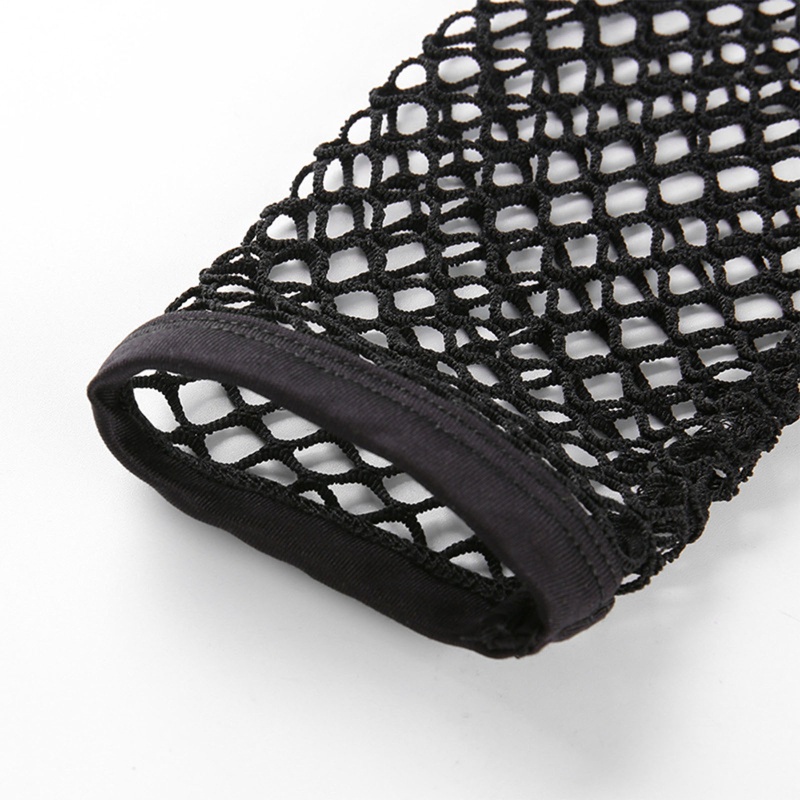 Áo Crop Top Lưới Tay Dài Xuyên Thấu Buộc Dây Sau Lưng Thời Trang Mùa Hè Cho Nữ