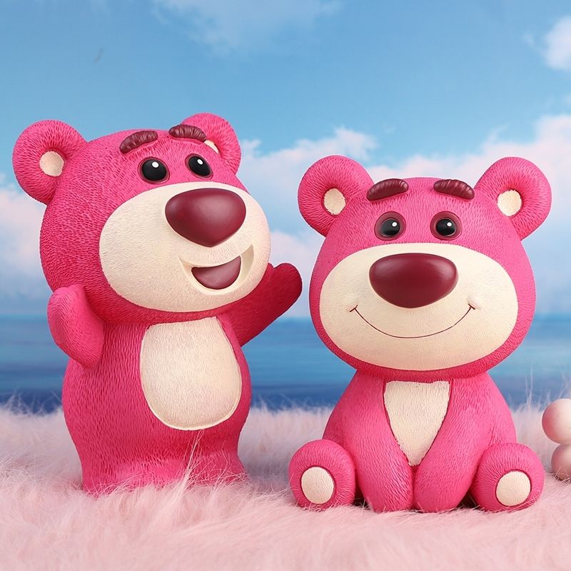 Heo Đất Sáng Tạo. Ống Heo Tiết Kiệm Tiền Hình Gấu Và Dâu Tây Dễ Thương