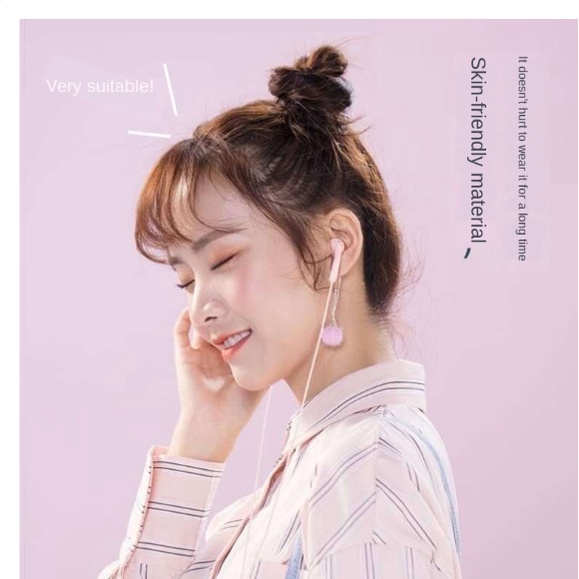 Còn Hàng Macarone Màu Có Dây Điện Thoại Di Động Tai Nghe Tai Nghe Nhét Tai U19 Hoạt Hình Học Sinh Tai Nghe Nhạc Qua Tai 1.2M Tai Nghe Chụp Tai có Mic Cá Tuyết