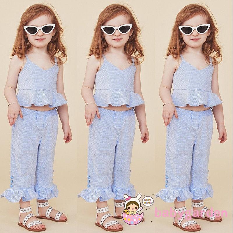 Áo lửng và quần ống loe dễ thương cho bé