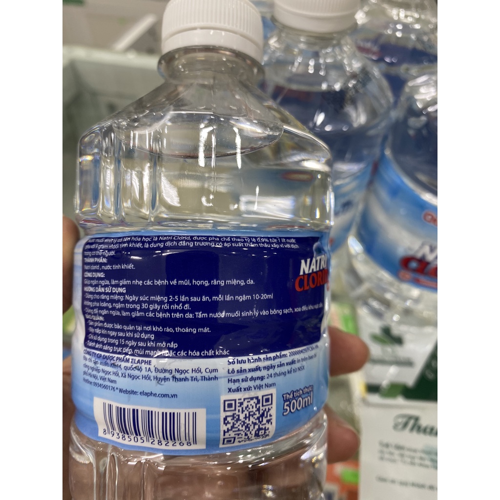 Nước muối sinh lý đa năng Natri clorid Quốc Dân - thể tich· 500ml, 1000ml giúp vệ sinh răng miệng, sát khuẩn