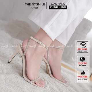 Giày cao gót quai mảnh 9cm FLASH SALE - THE NYSMILE - Gót nhọn công sở kim tuyến - thumbnail