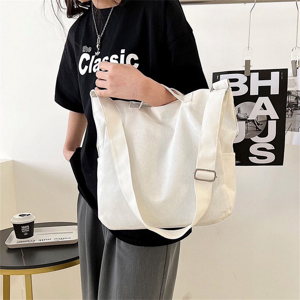 Túi Xách Canvas Màu Trơn Đa Năng Thời Trang 2022 Cho Nữ