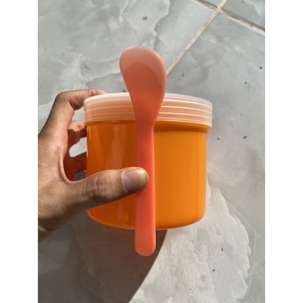 Hủ 500g màu cam (tặng muỗng múc kem)