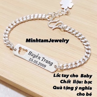 [bạc ta] lắc tay lucky khắc tên THEO YÊU CẦU. KICH CỠ 12, 13,14,15 cm