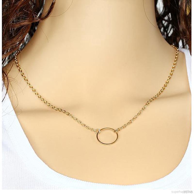Dây chuyền mặt tròn đơn giản thời trang cho nữ