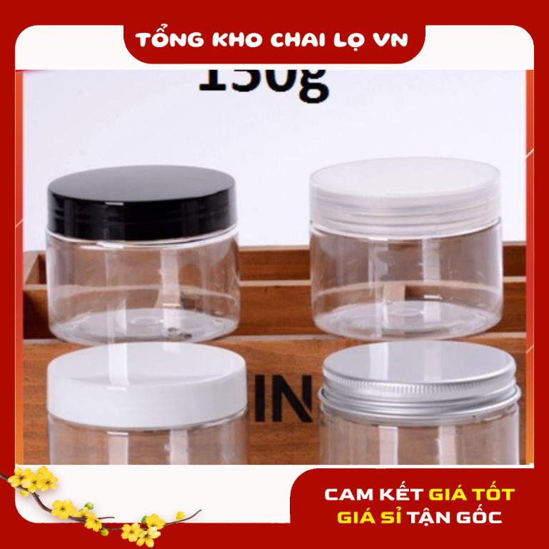 Hủ Đựng Kem ❤ SIÊU RẺ ❤ Hũ nhựa Pet 150g đựng mỹ phẩm, thực phẩm, đồ khô, ngũ cốc