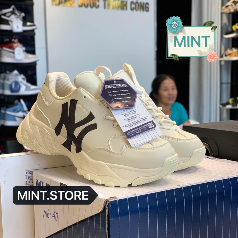 🌻MINTSTORE🌻Giày sneaker bóng chày trắng chữ đen độn đế