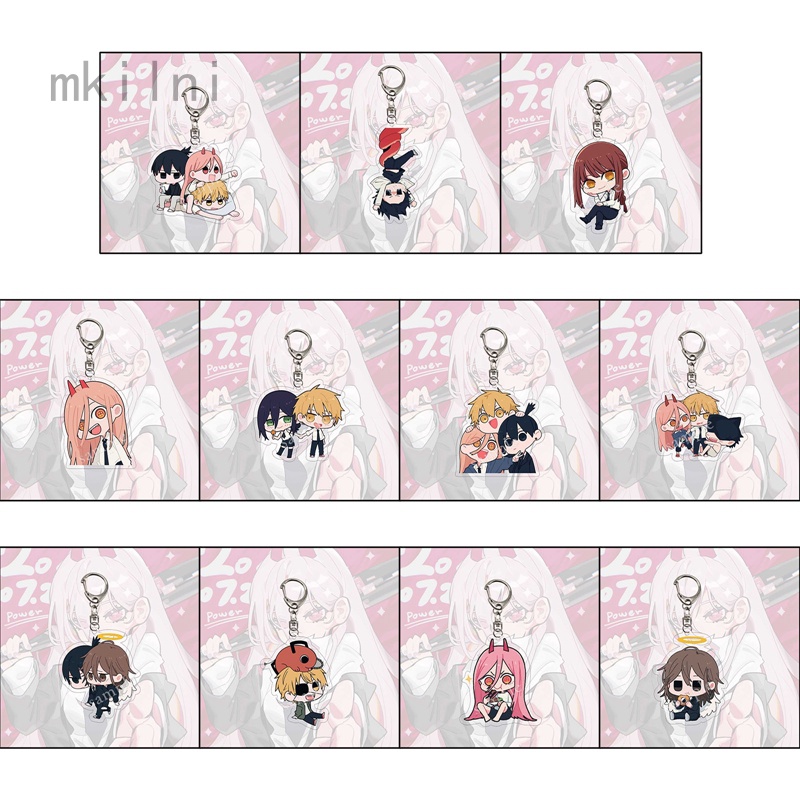 Móc Khóa Acrylic 6cm Hình Nhân Vật Phim Chainsaw Man Pochita Power Makima Angel Hayakawa