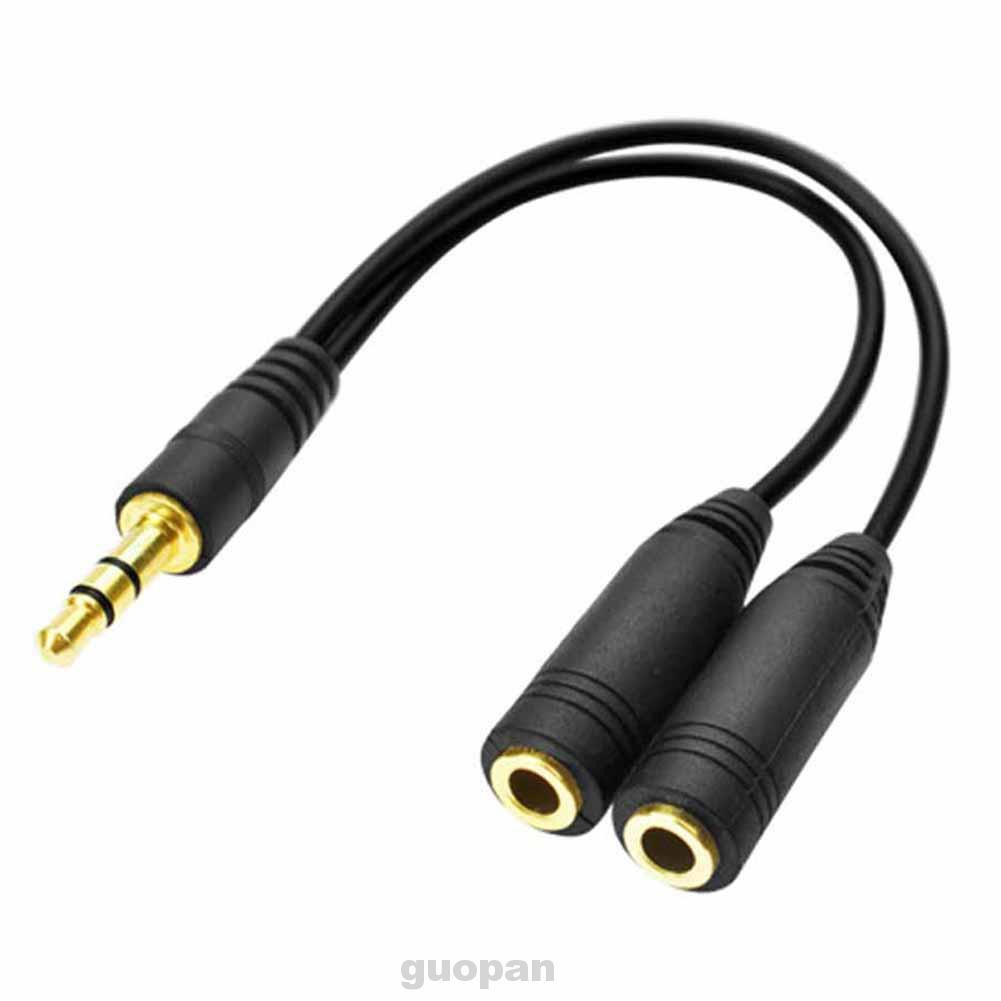 Practical Durable Audio Aux 3.5 Headphone Mic 4pole Male To 2 X 3pole Female Splitter Cable