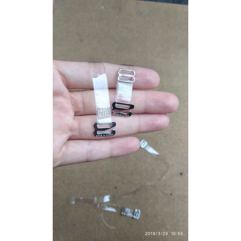 2 đôi dây áo lót trong suốt Hàn Quốc sợi dẹt và sợi bún