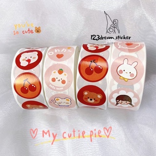 Cuộn 500 tem nhãn dán sticker size 2.5cm / Ảnh thật
