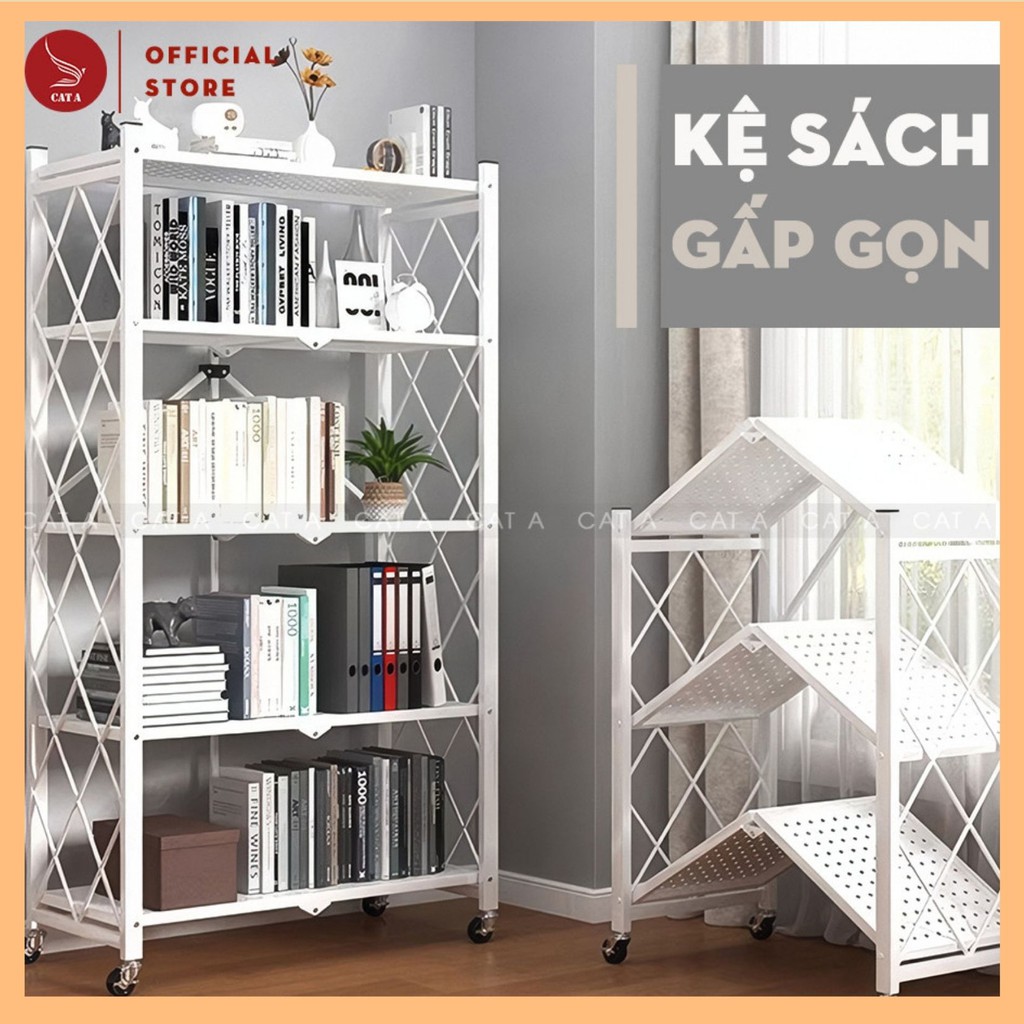 [𝐋𝐨𝐚̣𝐢 𝟏] Kệ đa năng gấp gọn có bánh xe 3 tầng, 4 tầng, 5 tầng để cây cảnh, lò vi sóng, lò nướng, sách,,,, | BigBuy360 - bigbuy360.vn