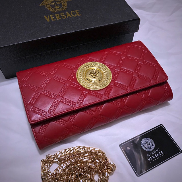 Túi cầm tay nữ clutch  khoá vàng da thật dập vân logo hàng cao cấp fullbox có hộp