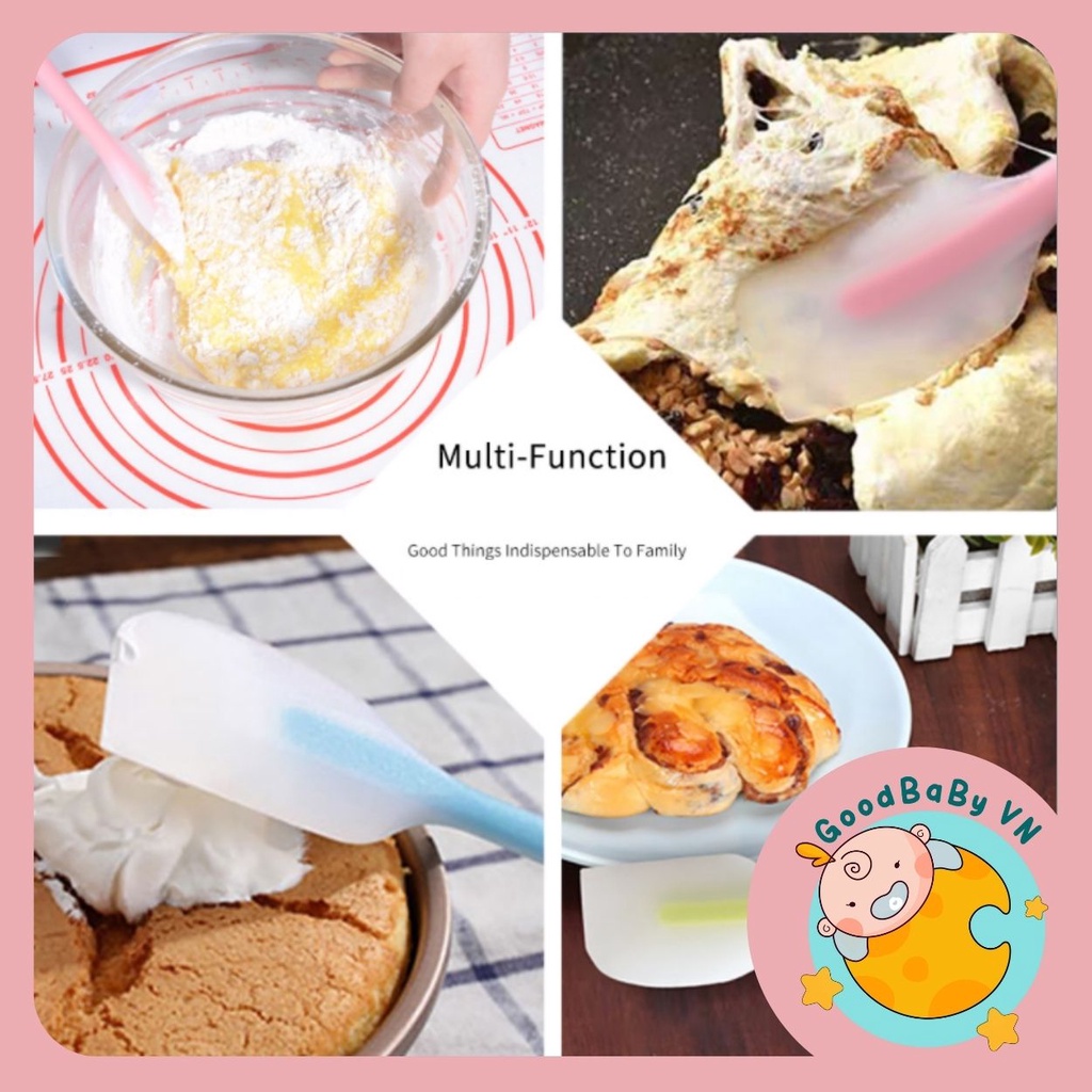 Phới Trộn Bột làm bánh ,Cây vét kem vét bột silicon cao cấp size lớn 21cm Goodbabyvn