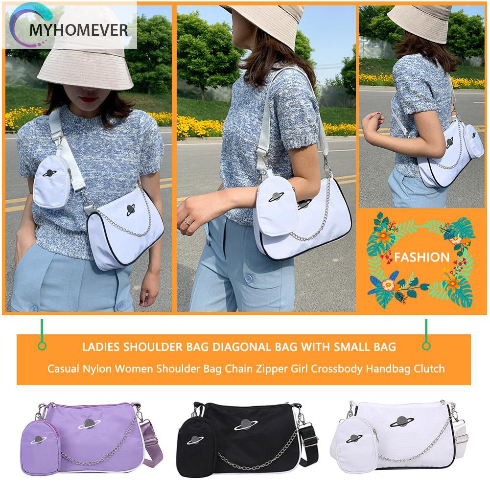 Túi Đeo Chéo  Vải Nylon Khóa Kéo Thời Trang Cho Nữ