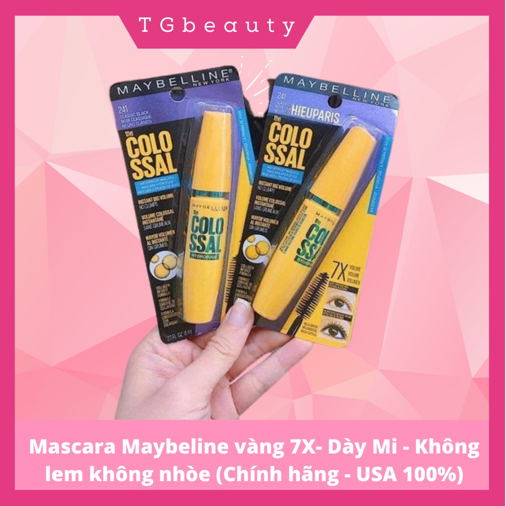 Mascara Maybeline vàng 7X- Dày Mi - Không lem không nhòe (Chính hãng - USA 100%)